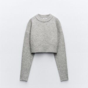 Gray Cropped Sweater